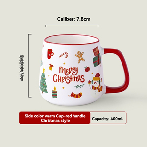 Mugs à café en céramique de Noël en gros - Motifs Père Noël, Bonhomme en pain d'épices, Arbre de Noël - Product Image 5