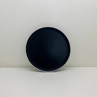 Service de vaisselle en céramique noire émaillée Guangda, style classique moderne |   Ensemble de 4 assiettes et tasses en grès |   Compatible micro-ondes/lave-vaisselle/four, résistant à la chaleur