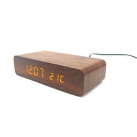 Jam Meja Digital LED Pengisi Daya Nirkabel untuk Meja Kerja & Ruang Tamu dengan Kontrol Suara dan Fungsi Tunda