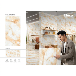 Azulejos de Porcelana Vitrificada Nano Diamond White de 600x1200mm con Acabado Brillante para Pisos de Primera Calidad Ceramika - Product Image 3