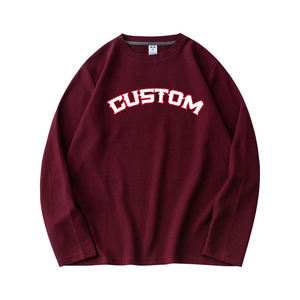 260GSM वफ़ल फैब्रिक टी-शर्ट लंबी आस्तीन वफ़ल बुना हुआ टी-शर्ट कस्टम स्वयं का लोगो यूनिसेक्स पुरुषों की ओ-गर्दन फिट टी-शर्ट - Product Image 1