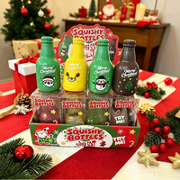 Vente en gros de jouets sensoriels anti-stress de Noël, bouteilles squishy douces à presser, jouets mignons de Père Noël et de bonhomme de neige, cadeaux de Noël