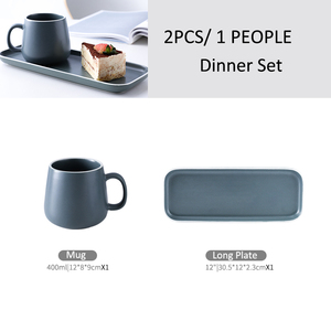 Vendita calda un pezzo stile nordico grigio opaco <span class=keywords><strong>colazione</strong></span> <span class=keywords><strong>porcellana</strong></span> caffè mugds <span class=keywords><strong>set</strong></span> di stoviglie/ceramica <span class=keywords><strong>set</strong></span> da cena per la casa o regalo - Product Image 6