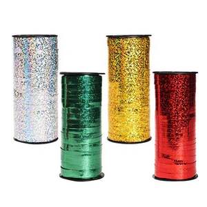 Carretes personalizados de 5mm y 250m, cinta rizadora de plástico de colores a rayas, decoración de festivales, ocasiones navideñas, papel PP - Product Image 3