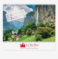 Calendriers muraux personnalisés Europe 2027 imprimés sur mesure, logo personnalisé, cadeau promotionnel, vente en gros, qualité supérieure