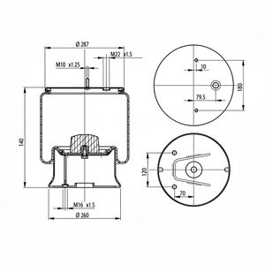 Soffietti, Sospensioni Pneumatiche Adatte per Molle ad Aria BPW 277.2.420 - Product Image 1