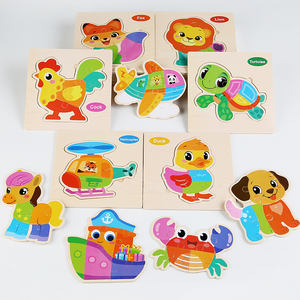 2025 nuevo rompecabezas de madera 3D de dibujos animados Montessori Aprendizaje Temprano forma de tráfico de animales de Madera Juguetes Educativos a juego para niños - Product Image 3