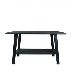 Gubuk Bali Recycled Teak Inflatable Rectangular Console Black Table Eco-Friendly Modern Minimalist Design Living Room Furniture - Product Image 1