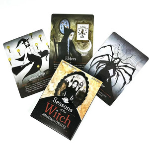 Saison des Sorcières : Cartes <span class=keywords><strong>Oracle</strong></span>, 44 cartes de divination mystérieuses, <span class=keywords><strong>magie</strong></span> d'Halloween et cartes de collaboration avec les morts - Product Image 1