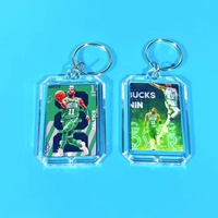Porte-clés personnalisé Yakelike en acrylique, breloque photo de star de basketball, pendentif imprimé mignon pour accessoires de sac et cadeaux