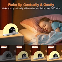Réveil intelligent à lumière d'aube 2026, le plus vendu, pour enfants et adultes, avec simulation du lever du soleil et horloge sonore de table, réveil simulateur de lever de soleil OEM ODM