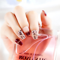 Bestseller – Ongles carrés courts en acrylique, motif léopard rouge, style français séduisant et sexy, pour éclaircir la peau des doigts