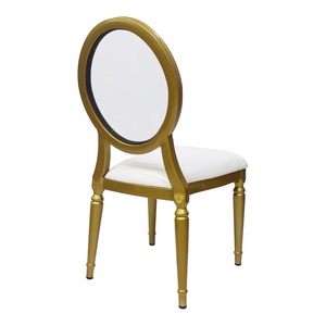 Vente en gros de chaises empilables Loui <span class=keywords><strong>Ghost</strong></span> en aluminium doré, salle à manger en acrylique transparent, restaurant français, banquet, mariage, événements, emballés en métal - Product Image 5