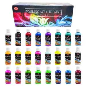 KHY Hot Sale Non-Toxic Supplies Painting Art Fluid Bears 60ML Professional DIY Neon Artist Acrylic Pouring Paint Set