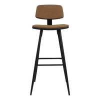 Offre Spéciale Rétro En Métal Jambes PU EN CUIR Haut Tabouret de Bar Chaise Haute Avec Dossier Repose-pieds