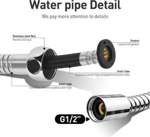 Pulvérisateur de bidet vertical portatif moderne en acier inoxydable 304 à bas prix, installation facile pour salle de bain - Product Image 6