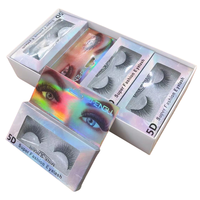 Emballage de cils personnalisé d'approvisionnement d'usine estampage à chaud papier de verre personnalisé boîte en plastique PVC fenêtre matériaux recyclés éponge