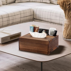 Porte-<span class=keywords><strong>papier</strong></span> <span class=keywords><strong>en</strong></span> bois de noyer personnalisé, boîte à mouchoirs, organisateur de bureau écologique de style campagnard, séparateur de rangement pour la maison - Product Image 2