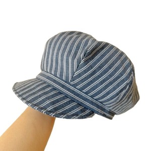 Gorra octogonal suave a rayas estilo retro japonés para mujer, sombrero de estilista transpirable que estiliza el rostro, ideal para primavera y otoño. - Product Image 5