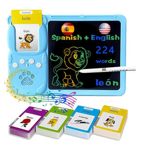 2 in 1 Benutzer definierte Karten Zeichenbrett Sprechen Flash-Karte Spielzeug Englisch LCD-Schreibtafel Kinder Digital Schreib block - Product Image 1