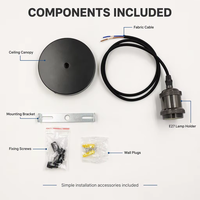 Douille de lampe E27 à vis grande taille électroplaquée avec fil – Accessoire pour support de lampe Edison