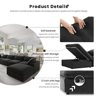 Voxhome Wohnzimmer Familienmöbel Weicher Stoff Cloud Sofa Nordisch Weiß 3 4 5 6 7 Sitzer Modulares Ecksofa Sofa Set
