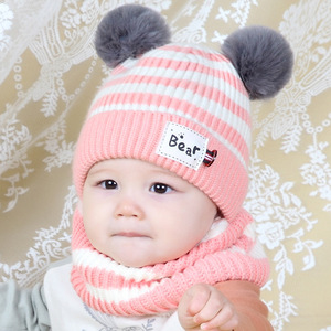 Automne et hiver garçons pull casquette filles tricoté <span class=keywords><strong>laine</strong></span> chapeau velours épaissi chaud chapeau pour enfants tissu commun - Product Image 2