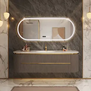 หรูหราทันสมัยห้องน้ำโต๊ะเครื่องแป้งตู้ไฟห้องน้ำจัดเก็บโต๊ะเครื่องแป้งห้องน้ำกันน้ำ