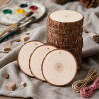Tranches de bois naturelles non finies avec trou pré-percé, cercles en bois pour artisanat, écorces naturelles originales, décorations de Noël, tranches de bois de pin à suspendre