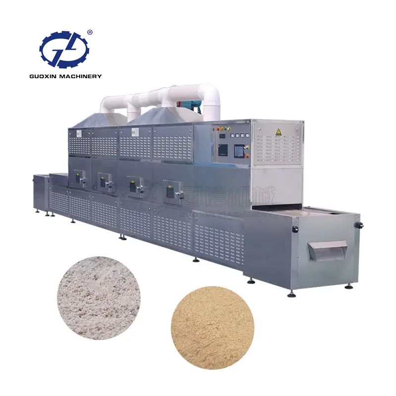 Guoxin endüstriyel mikrodalga baharat paprika tozu sterilizasyon ve kurutma kurutma makinesi ekipmanları