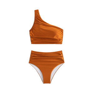 Conjunto de Bikini de 2 Piezas con Estampado Sólido, Sexy, Talla Grande XL, Shorts de Baño Elegantes, Bra Personalizable con Logotipo Frontal, Servicio OEM - Product Image 1