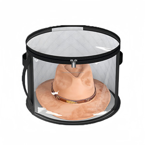 No tejido grande redondo sombrero portador caso contenedor tapas ropa armario almacenamiento apilable sombreros organizador bolsa - Product Image 6