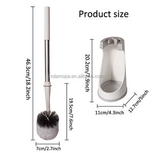 Juego de cepillos de limpieza para inodoros portátiles HOLAMOPA PP con soporte, cerdas gruesas para eliminar manchas y resistente a los olores - Product Image 2