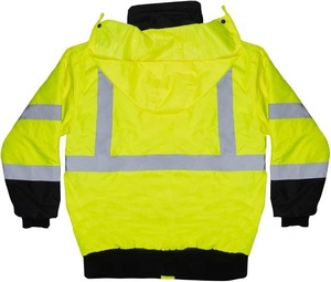 Tùy chỉnh lớp 3 khả năng hiển thị cao bảo hộ lao động phản quang an toàn mùa đông máy bay ném bom không thấm nước HI VIS Áo khoác - Product Image 3