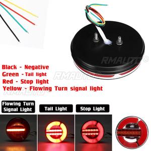 1/2/4 PCS Luces Traseras LED Redondas de 12V 24V para Camión, Remolque, Lámpara Trasera de Carga con Señal de Giro Dinámica y Luz de Freno - Product Image 3