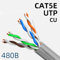 Cable de Red Ethernet UTP Cat 5e INZOR 480B, 24AWG, para Interiores, Par Trenzado, Compatible con POE, CCTV, Cámaras IP Gigabit, CAT5