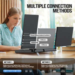 Usine <span class=keywords><strong>de</strong></span> vente en gros pour <span class=keywords><strong>ordinateur</strong></span> portable IPS Full View moniteur d'<span class=keywords><strong>ordinateur</strong></span> pliable Triple 14 pouces écran portable extension d'écran pour <span class=keywords><strong>ordinateur</strong></span> portable - Product Image 4