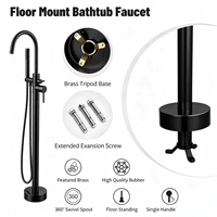 Robinet de baignoire à montage au sol avec douchette à main pour salle de bain, directement de l'usine OEM/ODM