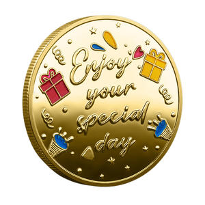 Moneda Conmemorativa de Cumpleaños de Alta Calidad, Diseño de Doble Color, Artesanía en Metal, Regalo de Cumpleaños, Adorno Personalizado para Escritorio - Product Image 3