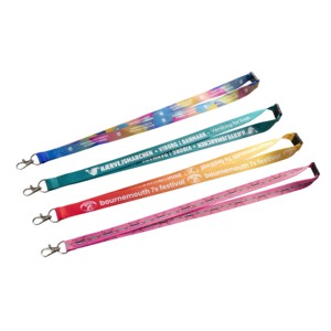 Cordón de poliéster con logotipo personalizado, gancho metálico, impresión a doble cara, sublimación, cordón para el cuello de PET, como entradas para eventos - Product Image 2