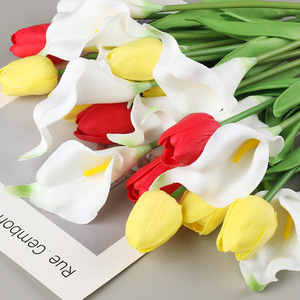 Tacto real de alta calidad pu tulipán decoración del hogar EVA sensación <span class=keywords><strong>calla</strong></span> para decoración de boda ramo de tulipán - Product Image 5