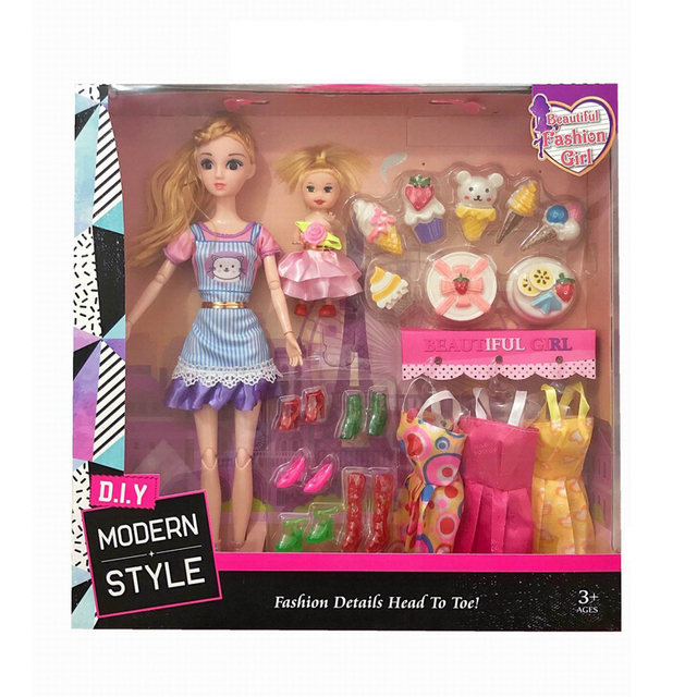Girls Beautiful Fashion Toys 11.5 Inch Custom Doll with Dress Clothes