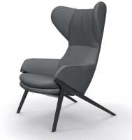 Fauteuil de détente moderne luxueux en tissu avec dossier haut, canapé de luxe, pieds en bois massif et métal, meubles de salon