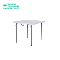 Table pliante en plastique HDPE SK-ZDZ-D004, table carrée d'extérieur pour le camping, le pique-nique et les banquets