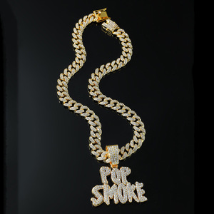 Collar con colgante de letras Hiphop exageradas, diseño popular personalizado, de aleación para hombre, joyería de moda, gran éxito de ventas 2026 - Product Image 1