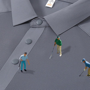 Men's Polo Shirt Nylon Short Sleeve Custom Logo Daily Wear Golf Clothing - Product Image 2