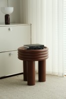 Ensemble de table basse ronde extensible en plastique durable, style minimaliste moderne, avec table d'appoint pour petits appartements et canapés