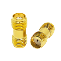 Adaptador RF SMA Hembra a SMA Hembra, Conector Coaxial RF, Latón Chapado en Oro, 50 Ohmios, Acoplador Recto para Antena WiFi FPV