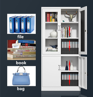 Armoire de classement en acier verrouillable, 2 portes battantes, 5 niveaux, ignifuge, rangement réglable pour bureau, école, entrepôt, bureau à domicile