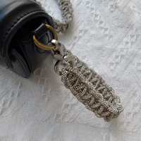 Sangle de sac en perles de cristal faites à la main - Large bandoulière tressée en strass pour sacs à main et téléphones